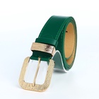 Ремень женский с винтом, 110×3 см, пряжка металл, золотистая, зелёный - Фото 2