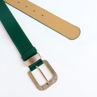 Ремень женский с винтом, 110×3 см, пряжка металл, золотистая, зелёный - Фото 4