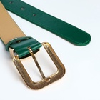 Ремень женский с винтом, 110×3 см, пряжка металл, золотистая, зелёный - Фото 5