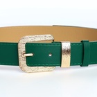 Ремень женский с винтом, 110×3 см, пряжка металл, золотистая, зелёный - Фото 6