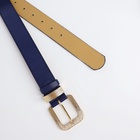 Ремень женский с винтом, 110×3 см, пряжка металл, золотистая, синий - Фото 4