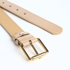 Ремень женский с винтом, 110×3 см, классическая пряжка металл, золотистая, бежевый - Фото 5