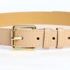 Ремень женский с винтом, 110×3 см, классическая пряжка металл, золотистая, бежевый - Фото 6