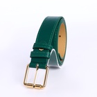 Ремень женский с винтом, 110×3 см, классическая пряжка металл, золотистая, зелёный - Фото 2
