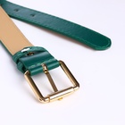 Ремень женский с винтом, 110×3 см, классическая пряжка металл, золотистая, зелёный - Фото 5