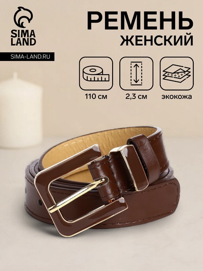 Ремень женский 110×2.3 см, с классической пряжкой в ремня, коричневый