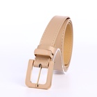 Ремень женский 110×2.3 см, с классической пряжкой в ремня, бежевый - Фото 4