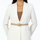 Ремень женский 110×2.3 см, с классической пряжкой в ремня, бежевый - Фото 2