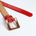 Ремень женский 110×2.3 см, с классической пряжкой в ремня, красный - Фото 7