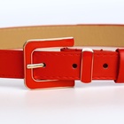 Ремень женский 110×2.3 см, с классической пряжкой в ремня, красный - Фото 8