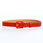 Ремень женский 110×2.3 см, с классической пряжкой в ремня, красный - Фото 3