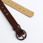 Ремень женский тонкий, 110×1.6 см, пряжка тёмный металл, круглая, коричневый - Фото 6