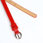 Ремень женский тонкий, 110×1.1 см, классическая пряжка металл, серебристая, красный - Фото 6