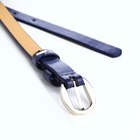 Ремень женский тонкий, 110×1.1 см, классическая пряжка металл, серебристая, синий - Фото 7