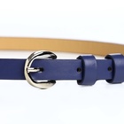 Ремень женский тонкий, 110×1.1 см, классическая пряжка металл, серебристая, синий - Фото 8