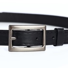 Ремень женский тонкий, 110×1.1 см, классическая пряжка металл, тёмно-серебристая, чёрный - Фото 5