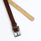 Ремень женский тонкий, 110×1.1 см, классическая пряжка металл, тёмно-серебристая, коричневый - Фото 6