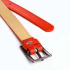 Ремень женский тонкий, 110×1.1 см, классическая пряжка металл, тёмно-серебристая, красный - Фото 7