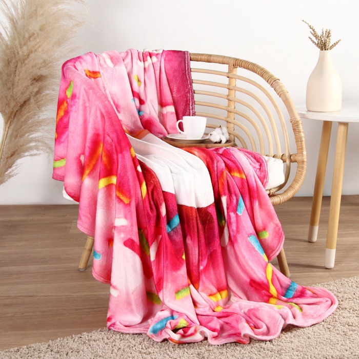 Плед круглый «Этель. Пончик», d=180 см, корал-флис 280 г/м² - Фото 1