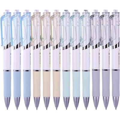 Набор ручек гелевых 12 шт, Deli (S11-BK-P), автоматические, линия 0.5 мм, ассорти