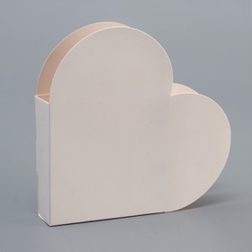 Подарочная коробка - сердце, с вкладышем внутри для конфет, открыток и сувениров, белая, 10×10×3 см