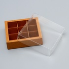 Коробка для 9 конфет, крафт с прозрачной крышкой, 13.7?13.7?3.5 см (комплект 2 шт) - фото 65435128