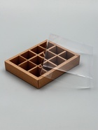 Коробка для 12 конфет, с прозрачной крышкой, 19×15×3.5 см - фото 65435136