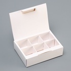 Коробка для 6 конфет, белая с откидной крышкой, 13.7×9.85×3.85 см - фото 65435145