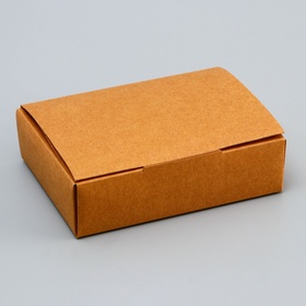 Коробка для 6 конфет, крафт с откидной крышкой, 13.7×9.85×3.85 см