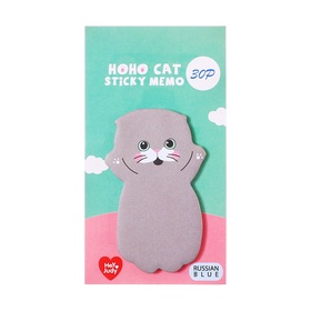 Блок для записей 35×70 мм, «Серый котик», 30 листов