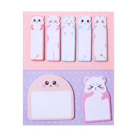 Блок-закладки с липким краем, 20 листов, 7 цветов, 57×17 мм, 60×60 мм, 57×36 мм, «Мышки»