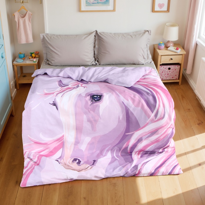 Пододеяльник "Этель" Pink horse, 143*215 см, 100% хлопок, бязь - Фото 1