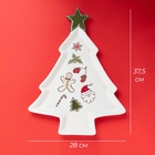 УЦЕНКА Тарелка новогодняя Доляна Sweey Treats, 37,5×28×2,5 см, керамика, цвет белый - Фото 2