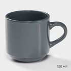 Набор фарфоровой посуды Magistro Night, 16 предметов: тарелка d=25,5 см, d=19 см, миска 850 мл, d=15 см, кружка 320 мл, цвет серый - Фото 8