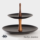 УЦЕНКА Менажница фарфоровая 2-х ярусная «Галактика» 19/27×22 - Фото 2