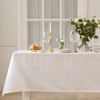 Скатерть «Этель» Geometry, овал, 150×220±3 см, 192 г/м², хлопок с ВГМО, белая - Фото 1