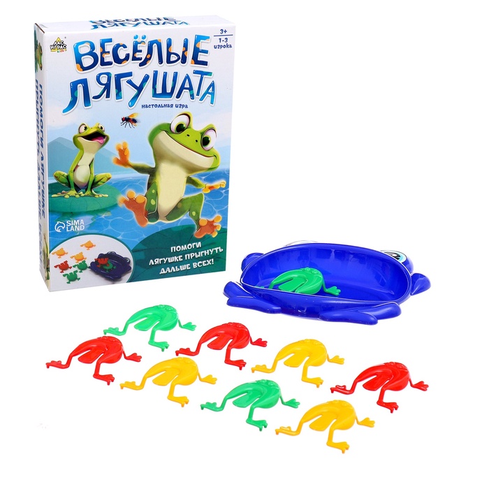 Настольная игра «Весёлые лягушата», 1-3 игрока, 3+, уценка - Фото 1