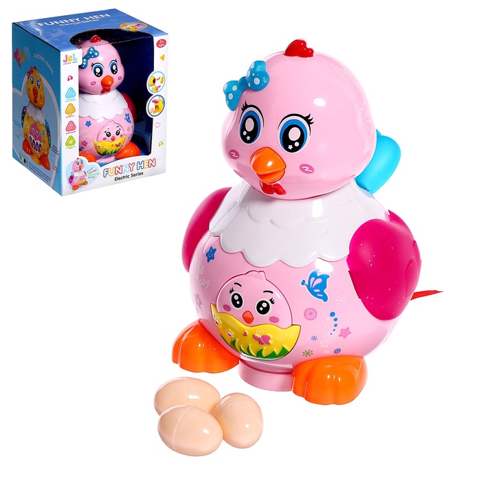 УЦЕНКА Развивающая игрушка «Курочка», световые и звуковые эффекты, несёт яйца, МИКС - Фото 1