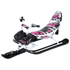 Снегокат Snowpatrol 2, со спинкой, с фонариком, белый, розовый, SND4P/2 Nika Kids - Фото 1