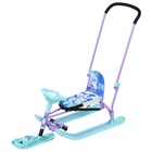 Снегокат «Twiny 2+» с пингвинятами, со спинкой, с родительской ручкой, голубой, фиолетовый, TW2+/П Nika - Фото 1