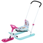 Снегокат «Twiny 2+» с забавными медвежатами, со спинкой, с родительской ручкой, голубой, розовый, TW2+/ЗМ Nika - Фото 1