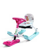 Снегокат «Twiny 2+» с забавными медвежатами, со спинкой, с родительской ручкой, голубой, розовый, TW2+/ЗМ Nika - Фото 9
