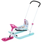 Снегокат «Twiny 2+» с забавными медвежатами, со спинкой, с родительской ручкой, голубой, розовый, TW2+/ЗМ Nika - Фото 6