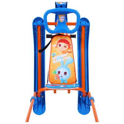 Снегокат Twiny 2 «Малышарики», TW2/МШ1, с родительской ручкой, со спинкой и ремнём безопасности