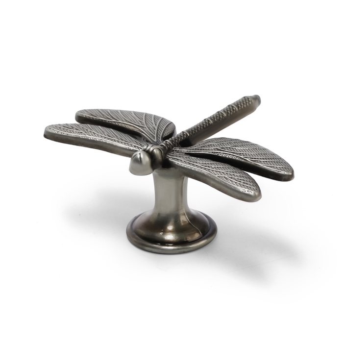 Ручка-кнопка CAPPIO PRO «Стрекоза» 47×60 мм, цвет старинное серебро