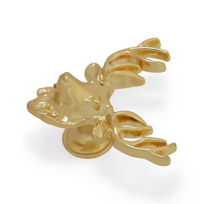 Ручка-кнопка CAPPIO PRO «Олень» 66×55 мм, цвет золото