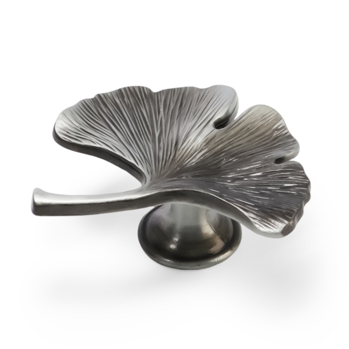 Ручка-кнопка CAPPIO PRO «Листок» 54×50 мм, цвет старинное серебро