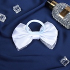 Бант для волос на резинке «Школьница стиль», сияние, 12 см, белый 10691207