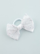 Бант для волос на резинке «Школьница стиль», сияние, 12 см, белый 10691207