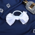 Бант для волос на резинке «Школьница. Стиль», цветы, 12 см, белый - Фото 4